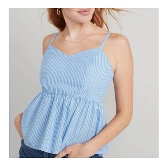 Old Navy Striped Smocked Babydoll Cami Swing Top - Picture 1 of 6